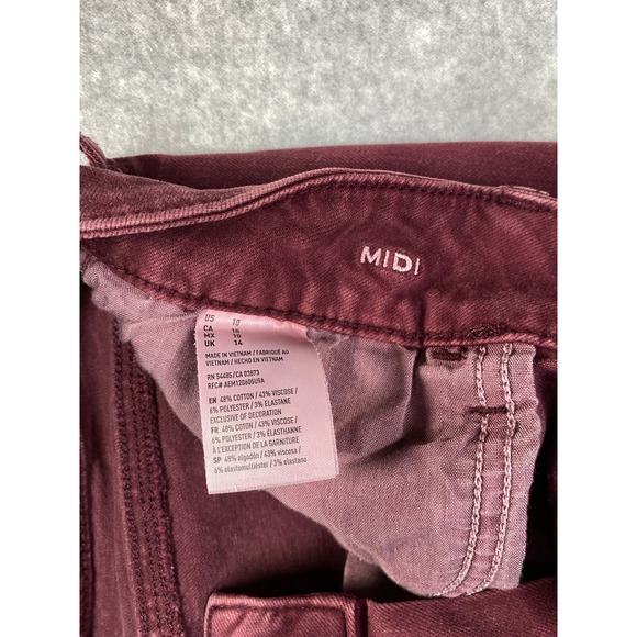 American Eagle Super Stretch Shorts Womens 4 Burgundy Excellent Low Rise Denim - Picture 5 of 11